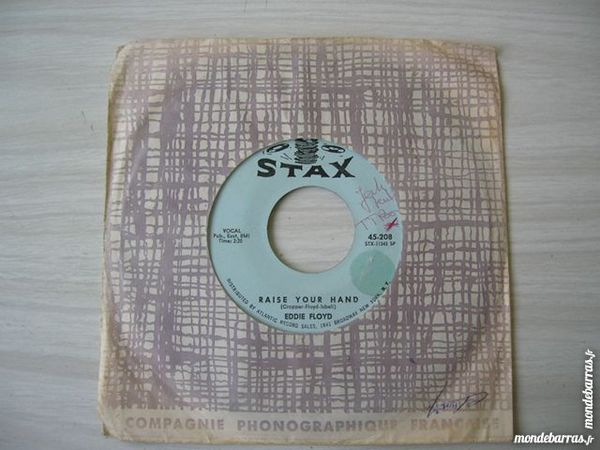 45 TOURS EDDIE FLOYD Raise your hand 12 Nantes (44)