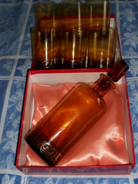 TRES BEAU SERVICE A WISKY FUMER ET DOREE A L'OR 18 C 90 Challans (85)