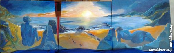 Triptique (huile sur toile)tableau 600 Ajaccio (20)