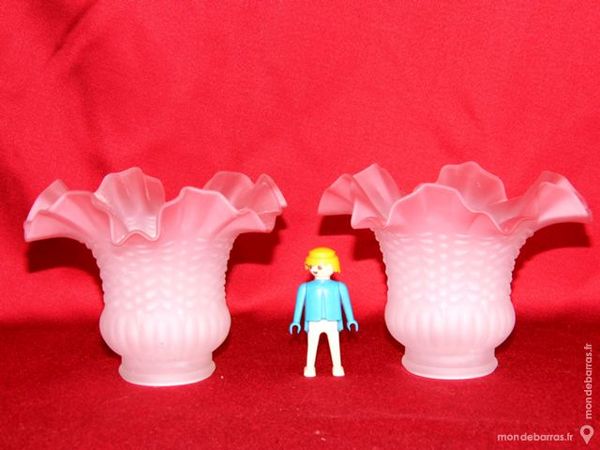 2 Tulipes art d�co verre lampe lustre abat jour 30 Dunkerque (59)