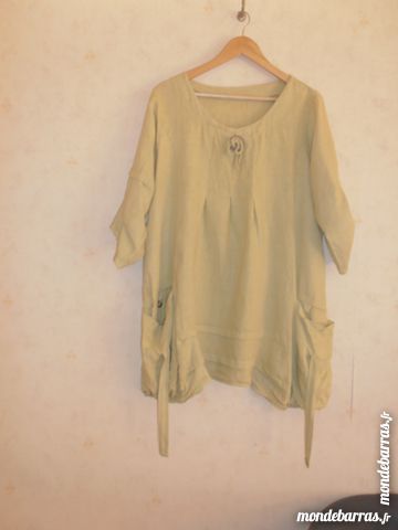 Tunique en lin vert anis 40 Tours (37)