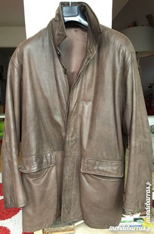 Veste homme Father & Son cuir grain� marron 50 La Garenne-Colombes (92)