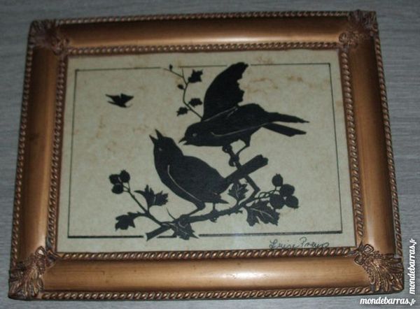 Vieux tableau Silhouette Oiseaux 65 Antibes (06)