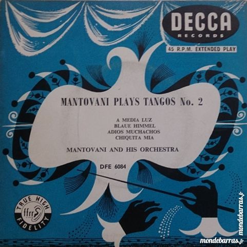Vinyle 45T MANTOVANI PLAYS TANGOS N�2 15 Chaville (92)