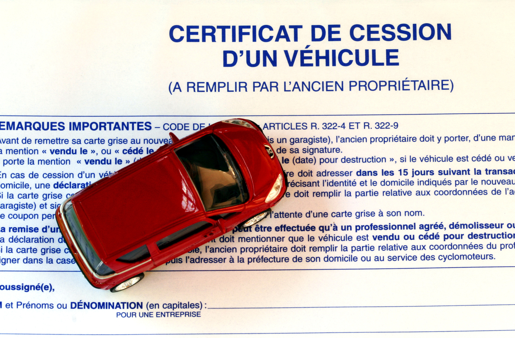 Certificat de cession