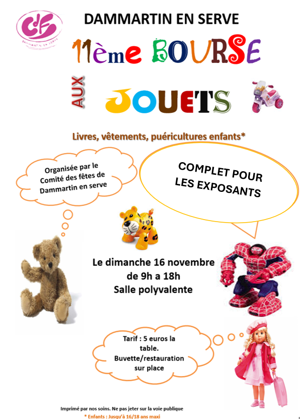 11eme Bourse aux jouets a Dammartin en serve 0 Dammartin-en-Serve (78)