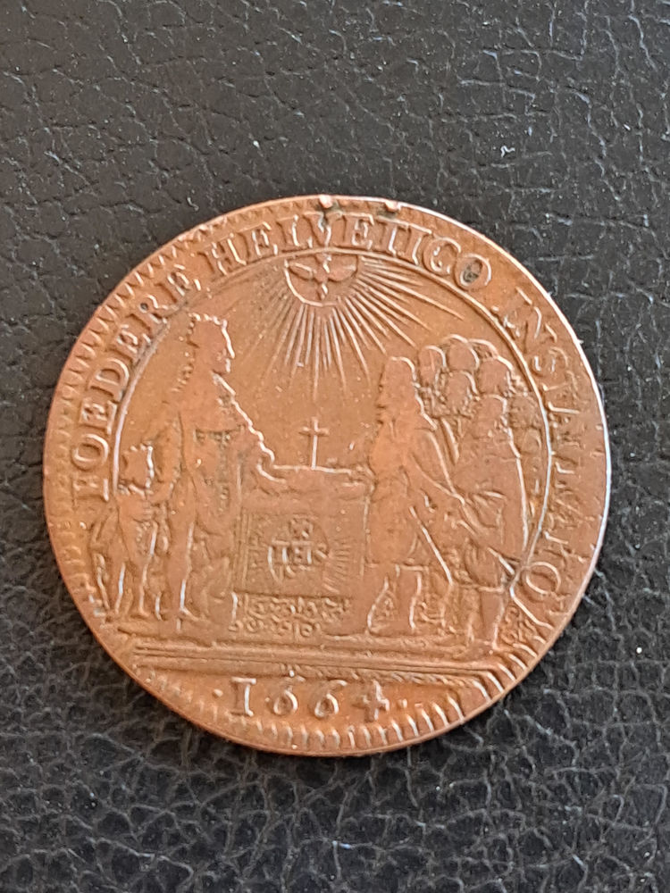 1664 Suisse Grisons jeton Louis XIV 15 Espagne (66)