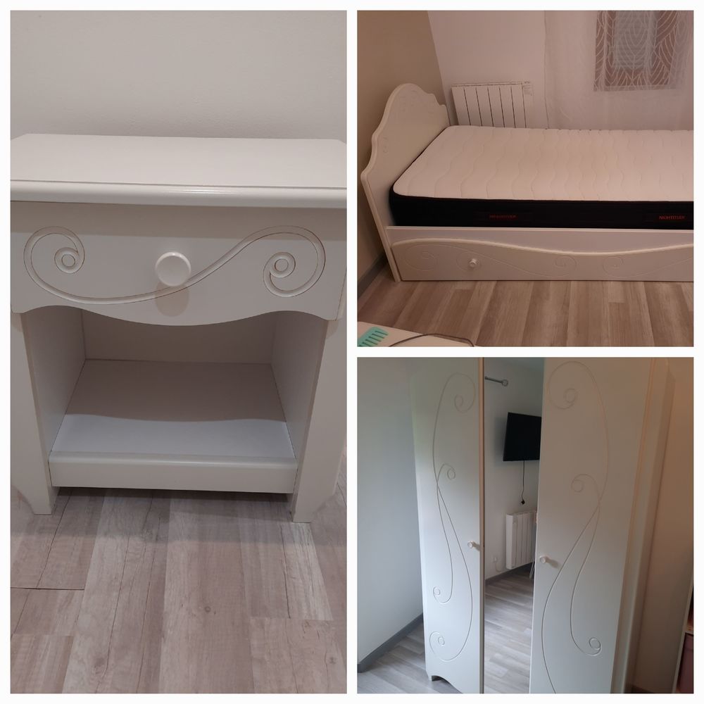 Lit 90�190cm+ armoire + table de chevet 150 Saint-Vigor-d'Ymonville (76)