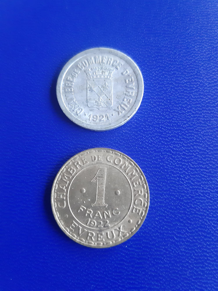 1921-22 argent d' Evreux 10 centimes et 1 franc 6 Prats-de-Mollo-la-Preste (66)