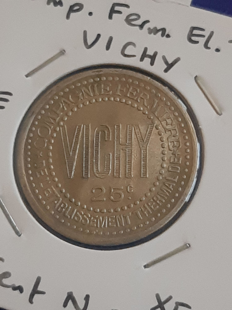 1922 Vichy 25 centimes compagnie fermi�re 4 Prats-de-Mollo-la-Preste (66)
