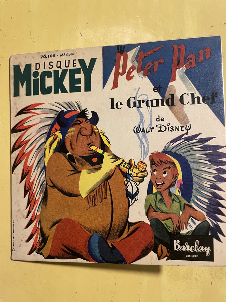 1957 Livre-disque 45T MICKEY PETER PAN leGrandChef /BARCLAY 45 Vigneux-sur-Seine (91)
