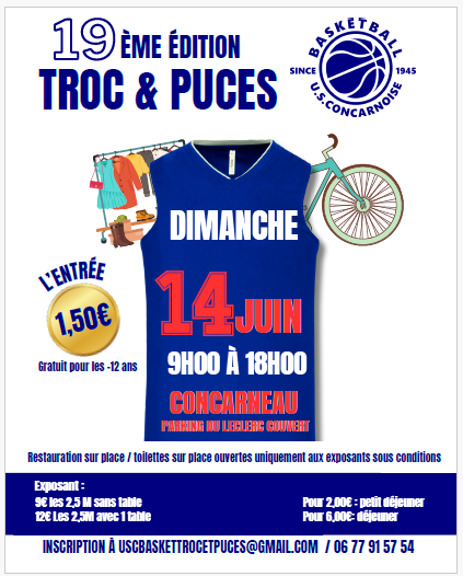 19&egrave;me Troc et puces de l'USC Basket 0 Concarneau (29)