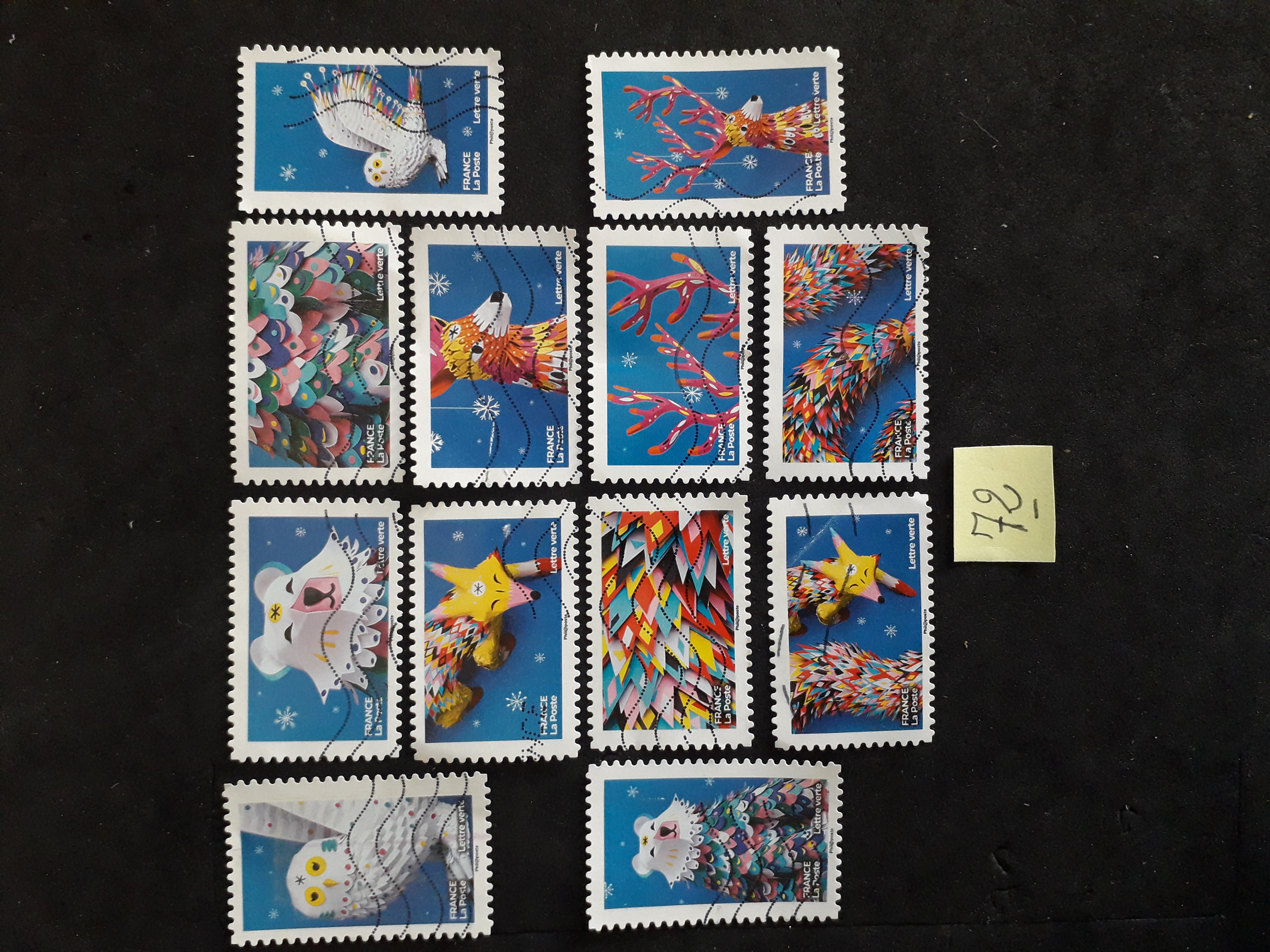 2S�ries compl�tes de timbres 0,40 � la s�rie./72/75 0.4 Les Forges (88)