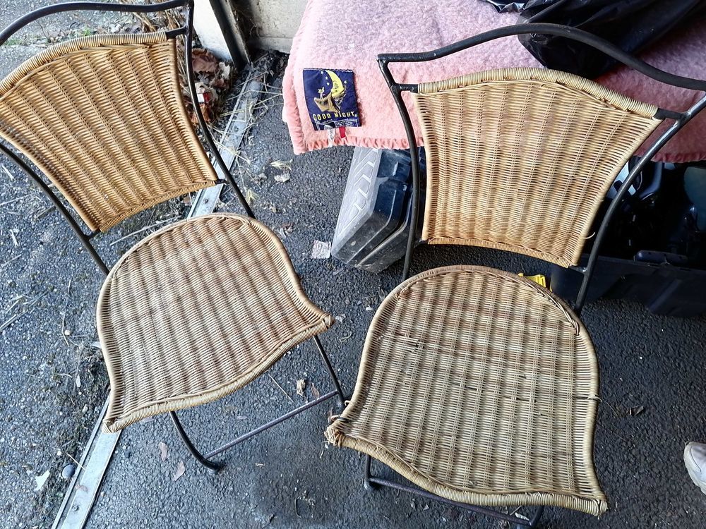 4chaises fer forg� et rotin 50 Mondelange (57)