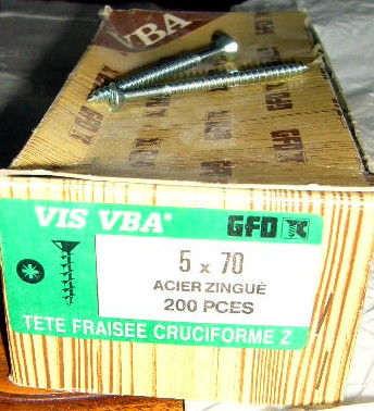lot de 50 vis VBA GFO 5x70mm en acier zingu� 4 Versailles (78)
