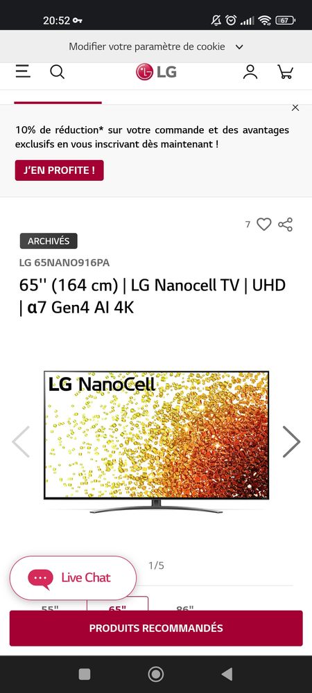 TV LG 65NANO916PA 4K/120hz parfait pour PS5/X 0 Saumur (49)