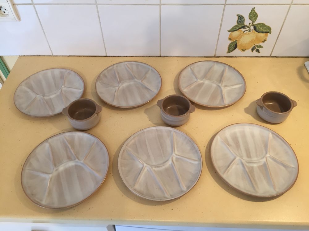 6assiettes � fondu et 3 ramequins 5 Compi�gne (60)