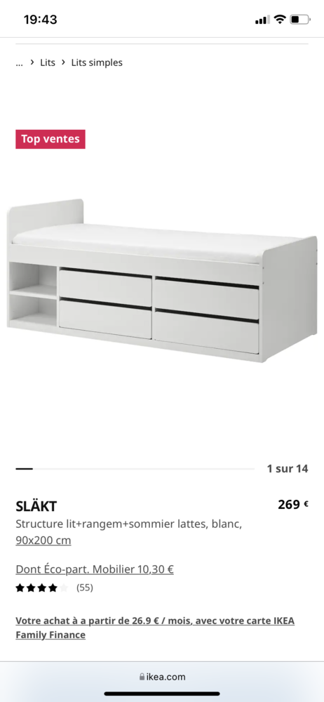 Lit 90x200 200 Clermont-Ferrand (63)