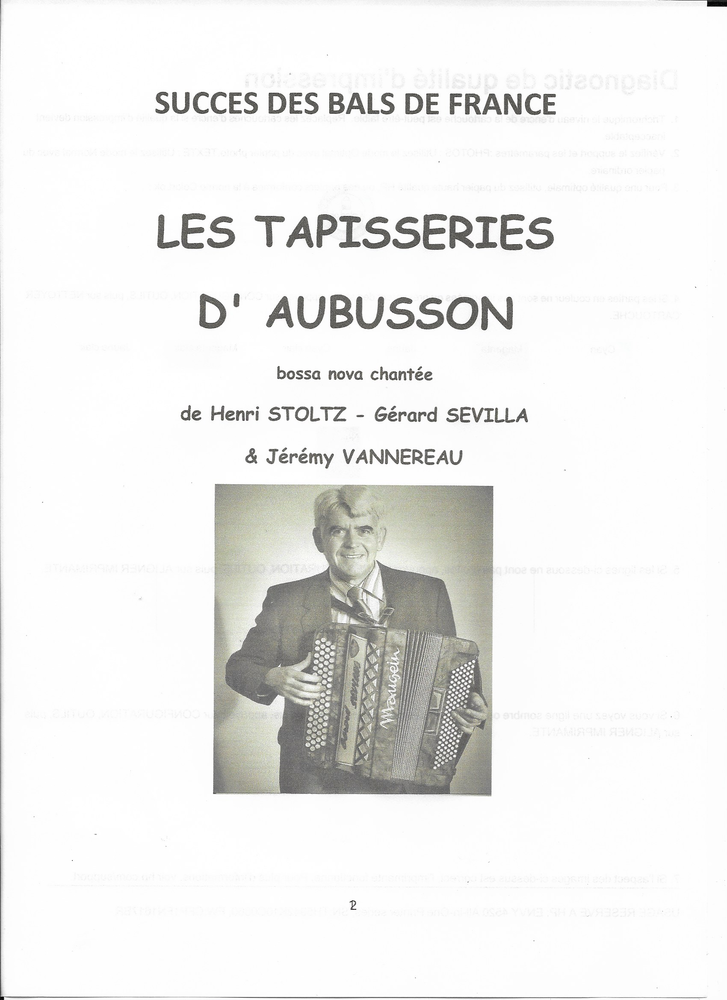 ACCORDEON: LES TAPISSERIES D' AUBUSSON Instruments de musique