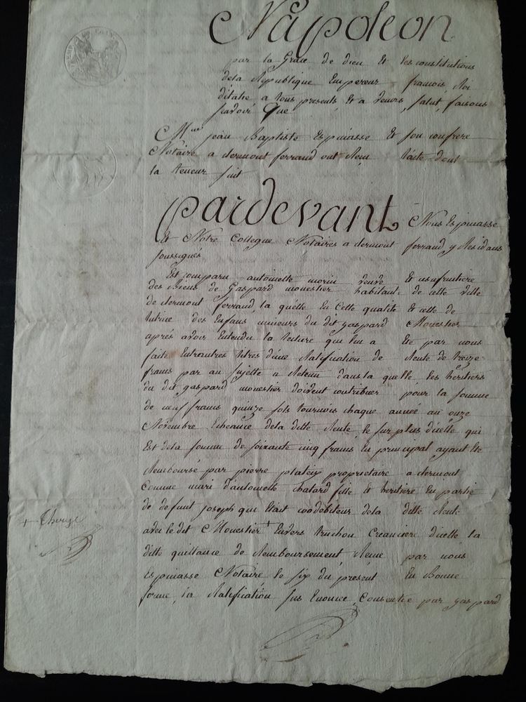 Acte notari� ancien 30 Compi�gne (60)