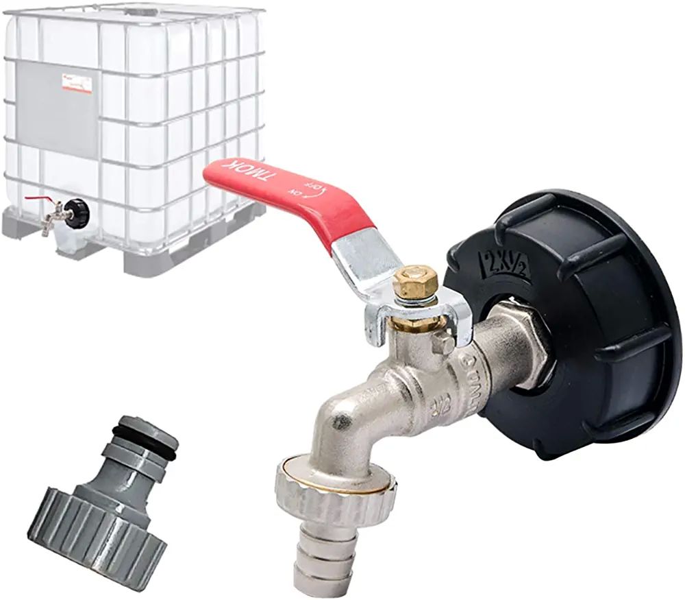 Adaptateur de citerne IBC Connecteur � filetage 1/2 , Robinet Cuve 1000L Robinet Recuperateur Eau De Pluie 16 Lens (62)