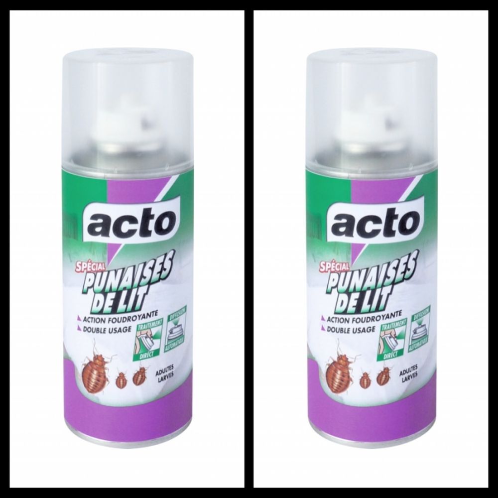 Lot 2 aerosols spécial anti-puces ACTO 125ml neufs 8 Orchamps (39)