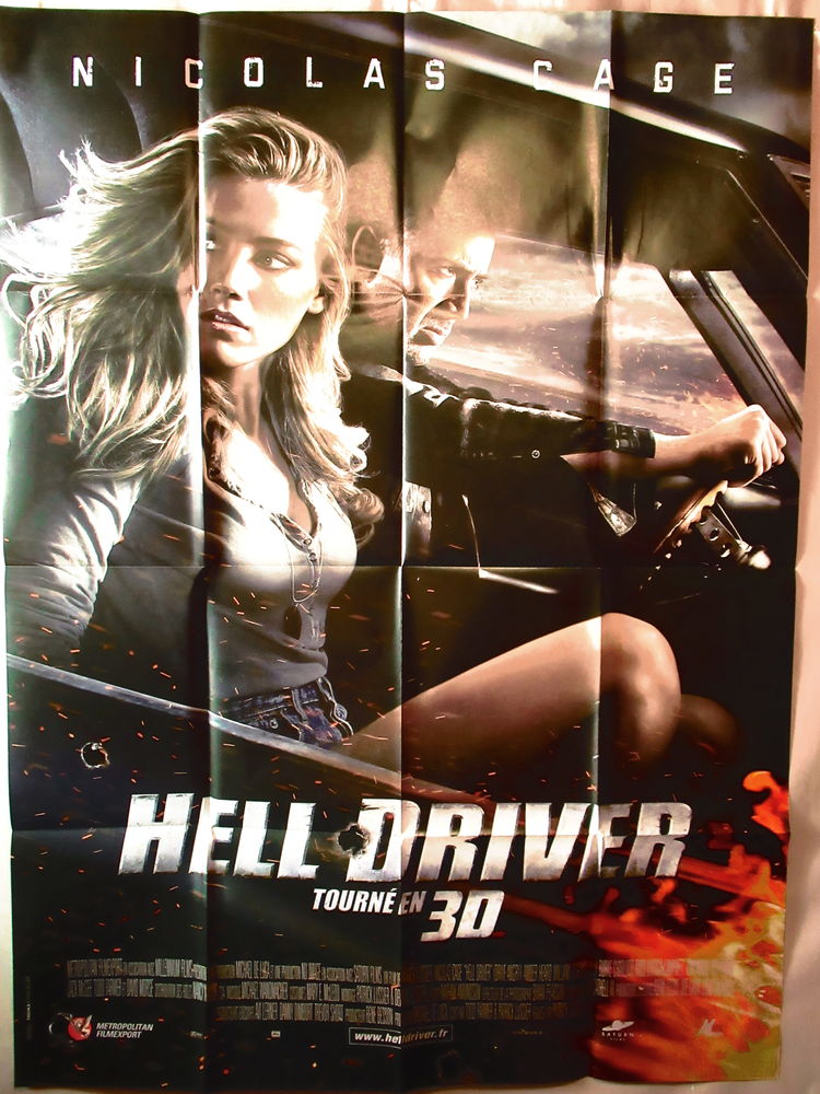 Affiche de cin�ma HELL DRIVER 120x160 pli�e 9 Curtafond (01)