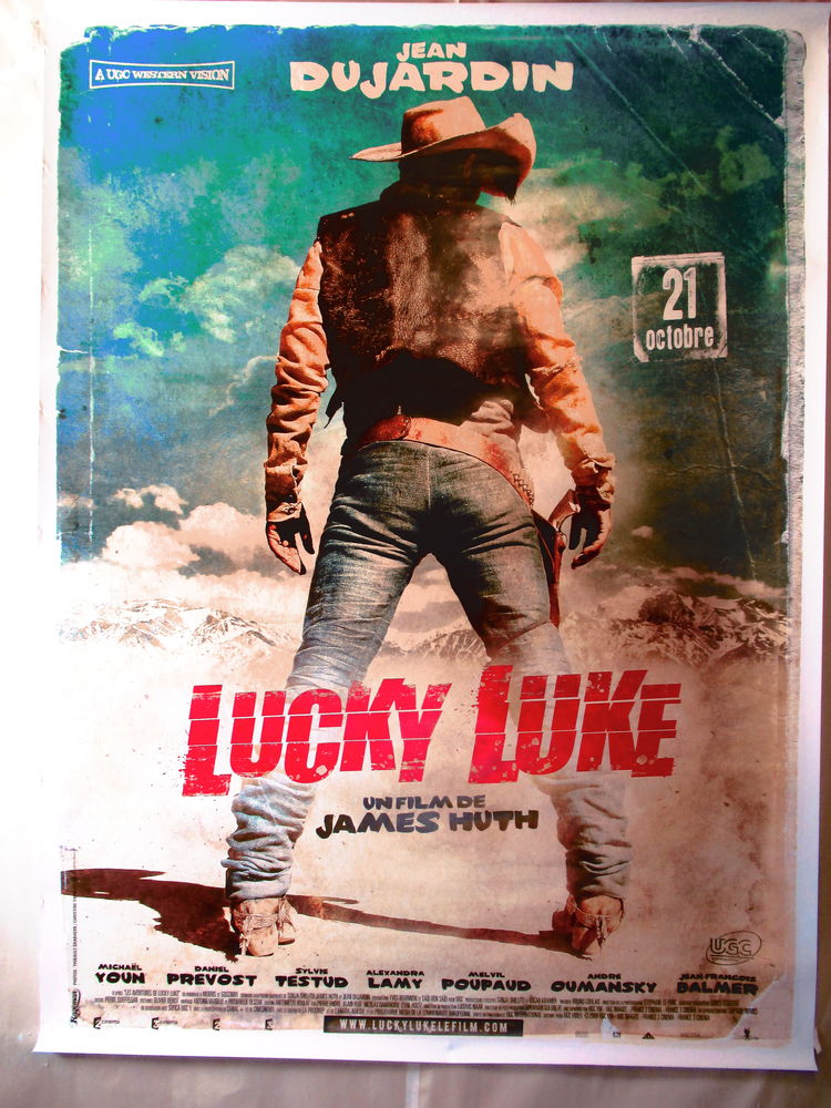 Affiche cin�ma originale LUCKY LUKE 120x160 cm  (vu dos) 14 Curtafond (01)