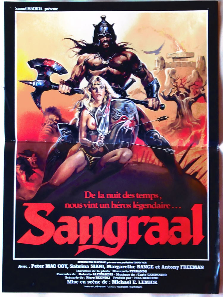 Affiche de cin�ma originale SANGRAAL 40x60 cm pli�e 14 Curtafond (01)