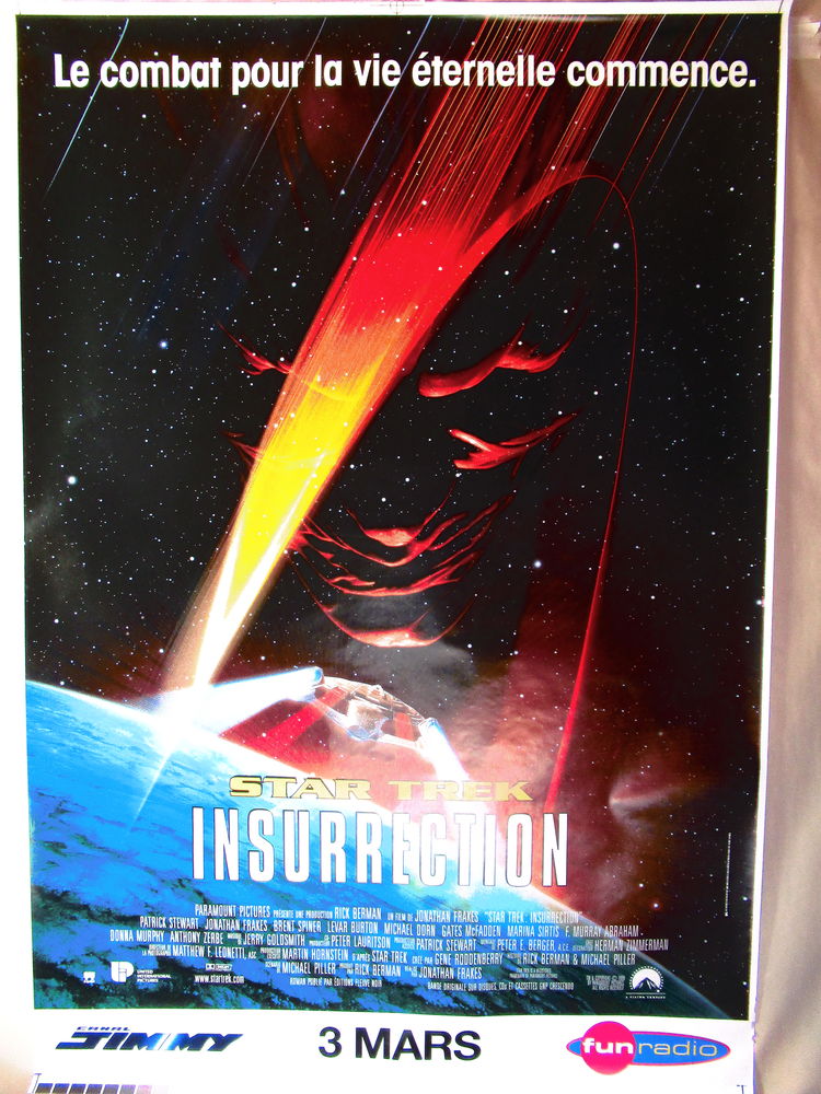 Affiche de cin�ma STAR TREK INSURRECTION 120x160 cm roul�e 13 Curtafond (01)