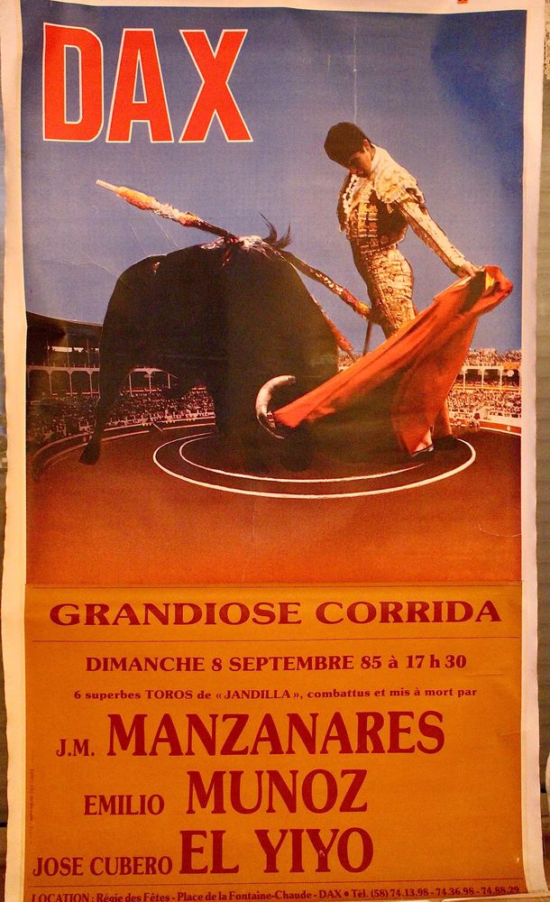 AFFICHE COLLECTOR :   DAX 8/09/1985      EL YIYO   300 Anglet (64)