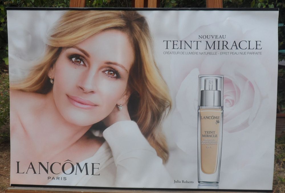 Affiche bi-c�t� LANC�ME Paris Julia Roberts sur papier glac� 20 Castries (34)