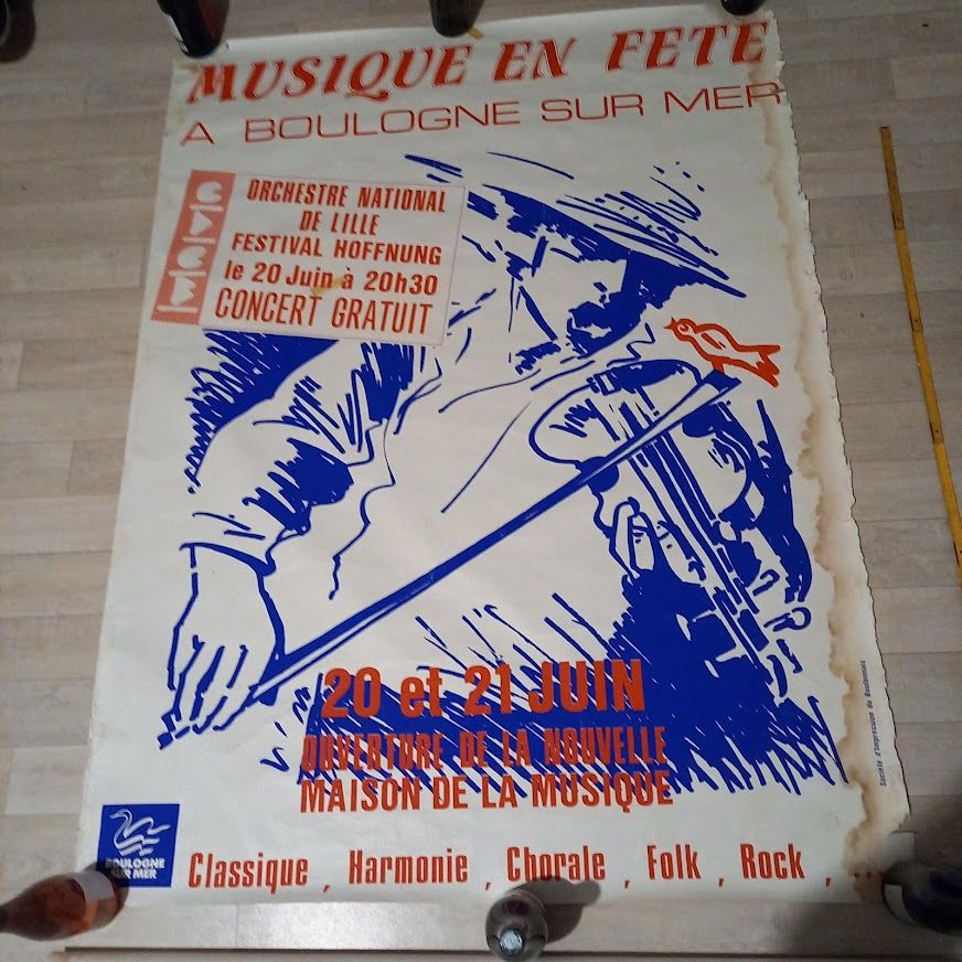 Affiche f�te de la musique  Boulogne sur mer, 20-21 juin 198 40 Saumur (49)