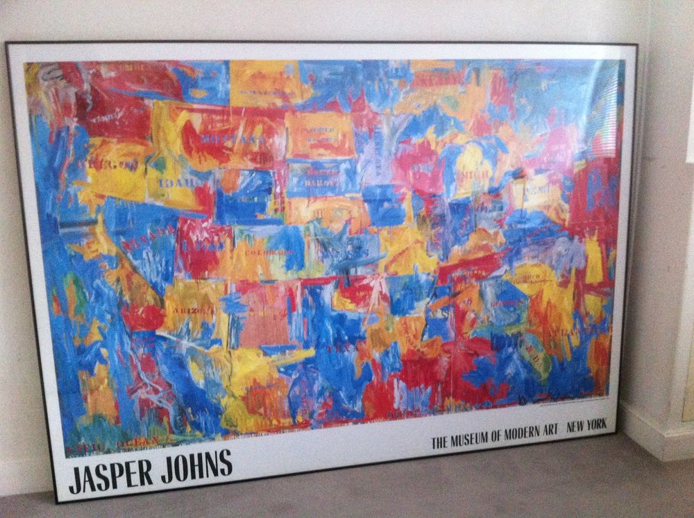 AFFICHE JASPER JOHNS, MAP OF THE USA, EXPO MOMA N.Y.1989 270 Paris 17 (75)