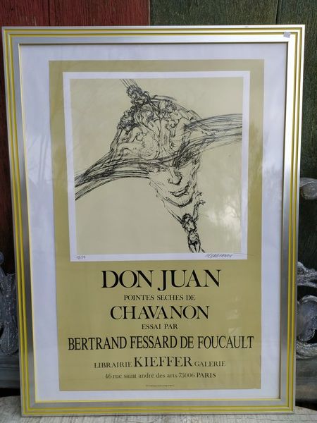 AFFICHE LITHOGRAPHIE NUM�ROT�E CHAVANON GALERIE KIEFFER 120 Loches (37)