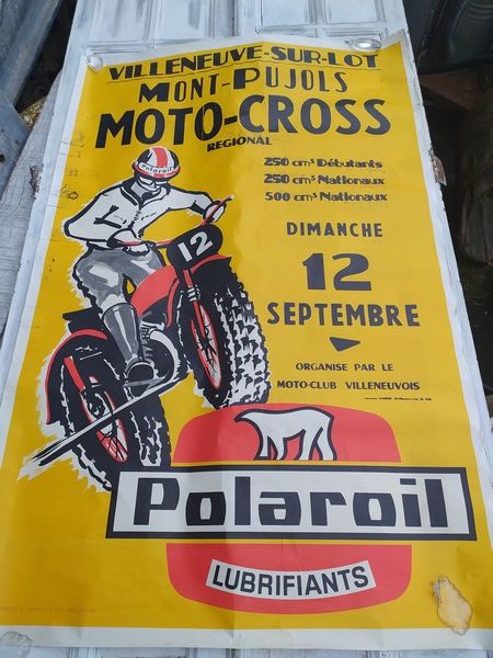 Affiche Moto-Cross Mont-Pujols Villeneuve sur Lot Polaroil 150 Loches (37)