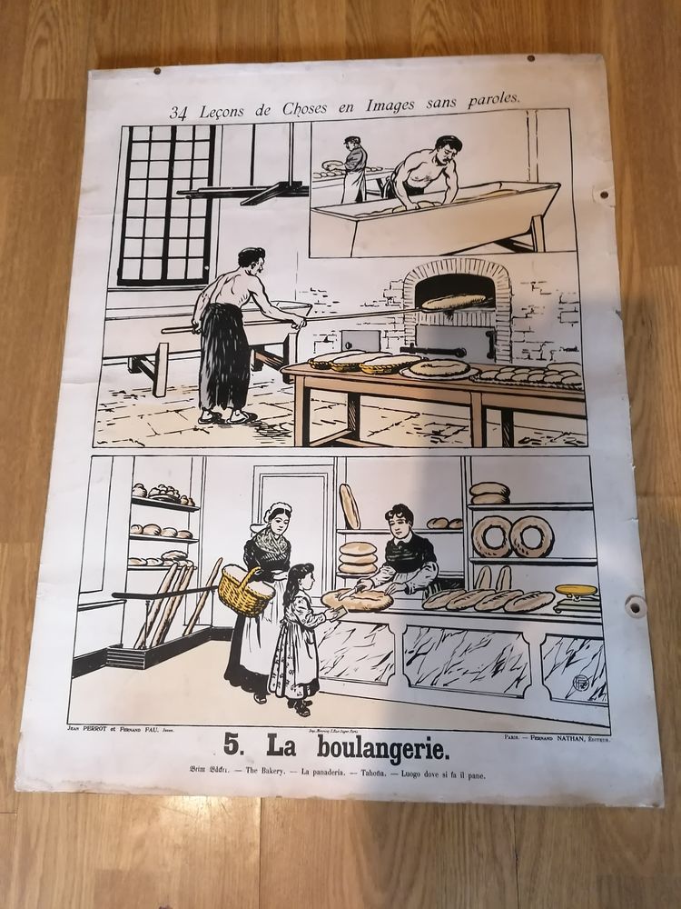 Affiche mural boulangerie la anges j perrot F fau 1920 50 Villeurbanne (69)