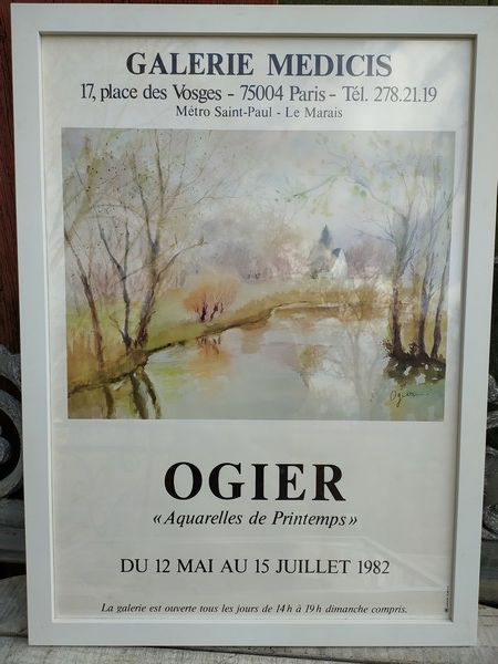 Affiche OGIER Aquarelles de Printemps Galerie M�DICIS 1982 50 Loches (37)