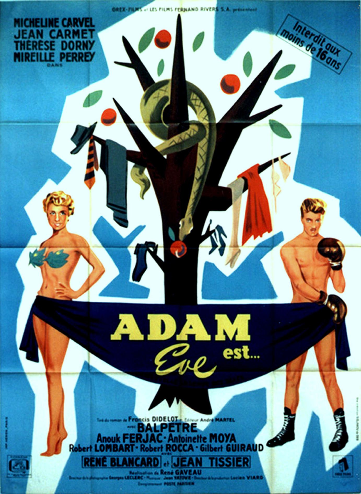 Affiche originale cin�ma de 1954 du film  Adam EST Eve  450 Antrain (35)