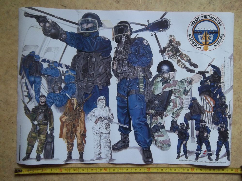 affiche (non pliée)  groupe d'intervention de la gendarmerie 12 Lens (62)
