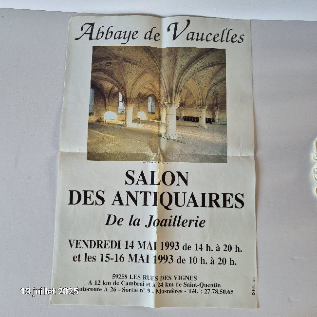 Affiche du salon des antiquaires de la joaillerie de l'Abbay 2 Saumur (49)