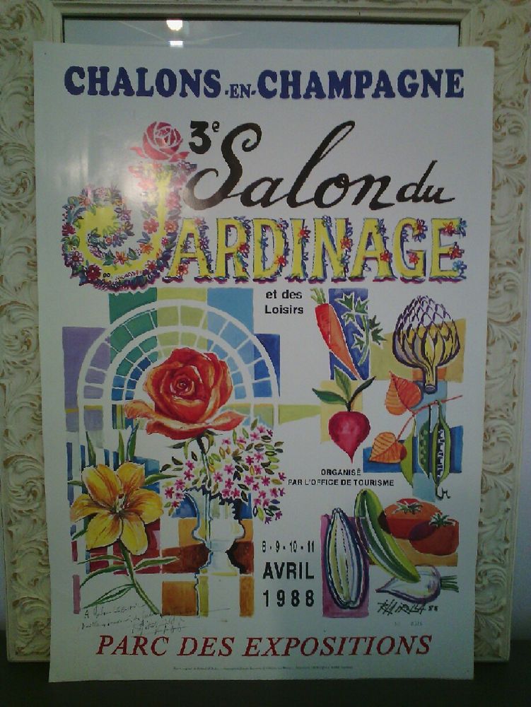 Affiche du 3e salon du jardinage de Châlons TBE 80 Reims (51)