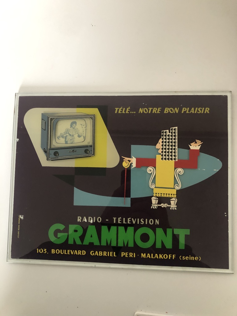 Affiche Vintage Publicitaire Grammont Radio-T�l�vision 300 Langres (52)