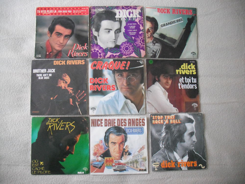 lot de 45t+ affiches de concert + bouteille de  DICK RIVERS. 70 Quillan (11)