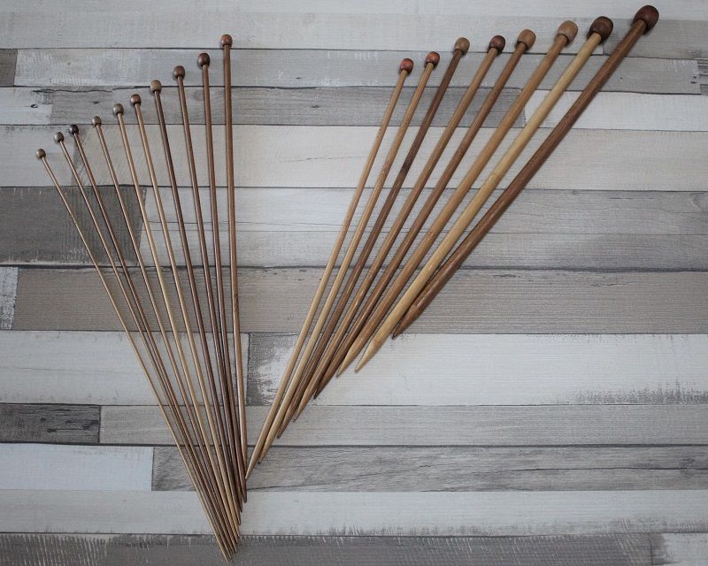 Aiguilles � tricoter bambou 35cm N�2.0 a 10.0 3 S�te (34)