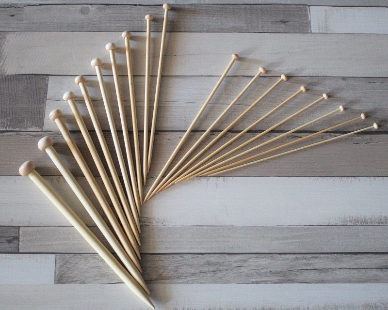 Aiguilles �  tricoter bambou 20cm N�2.0 a 10.0 (de 1.90� �  2.10� la paire) 1 S�te (34)