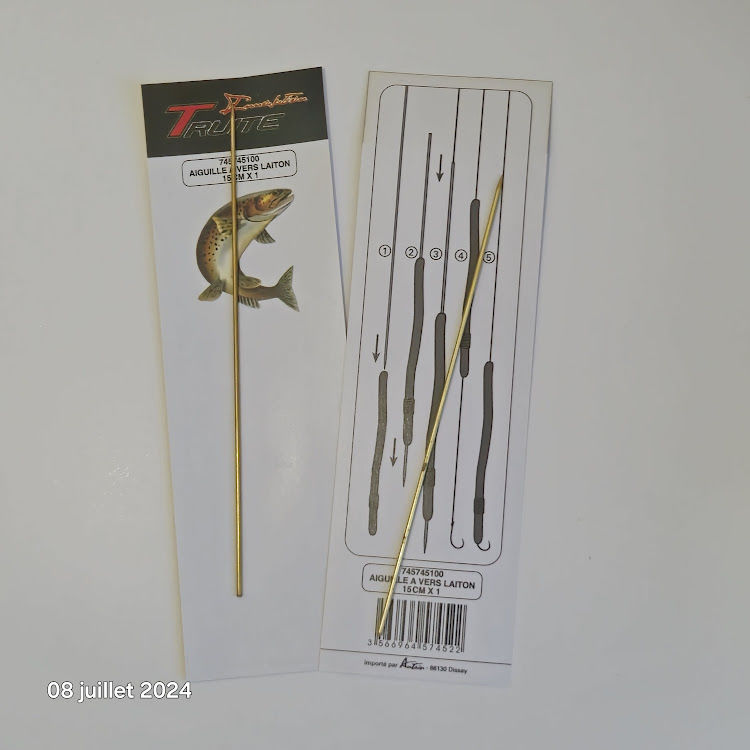 Lot de 2 Aiguilles � vers en laiton creux solide , 15 cm AUT 3 Saumur (49)