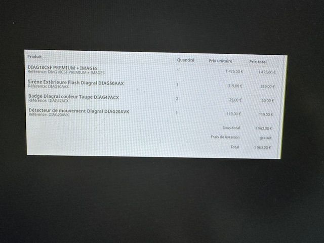 ALARME DIAGRAL COMPLETE 700 La Crau (83)