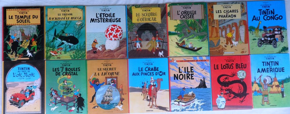 Lot des 22 albums de BD de Tintin en bon �tat 198 Castries (34)