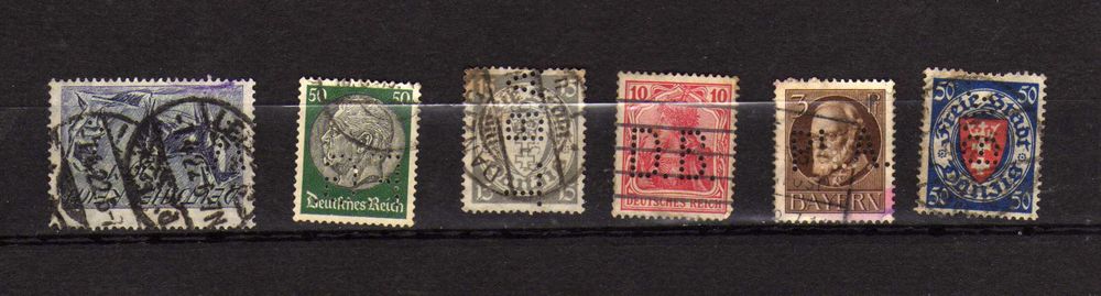 Allemagne Deutsches Reich Danzig et Bayern  
Timbres Perfor� 5 Pibrac (31)